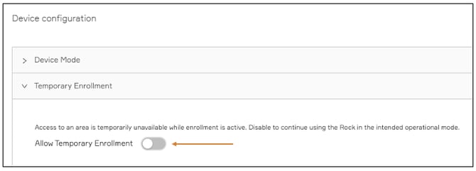 Temporary Enrollment Toggle